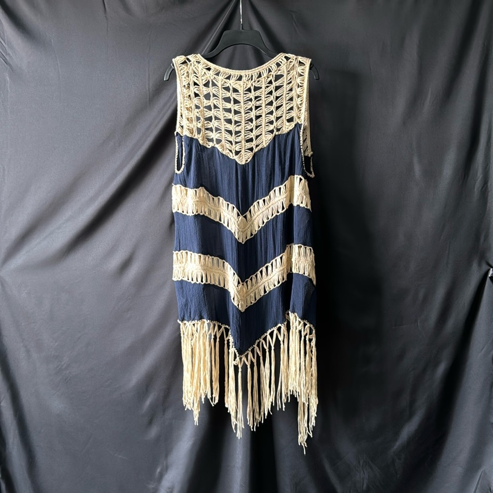 Umgee fringe knit women’s open front boho vest